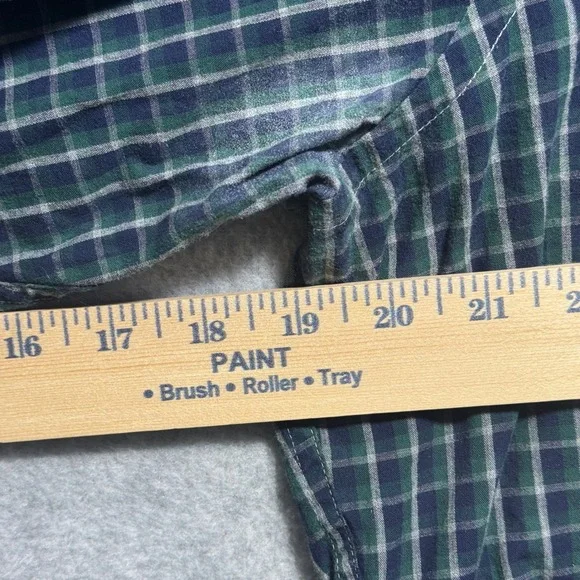 Brooks Brothers 1818 Regent Shirt XXL Mens Green Navy Plaid Cotton Button Down - Picture 5 of 7